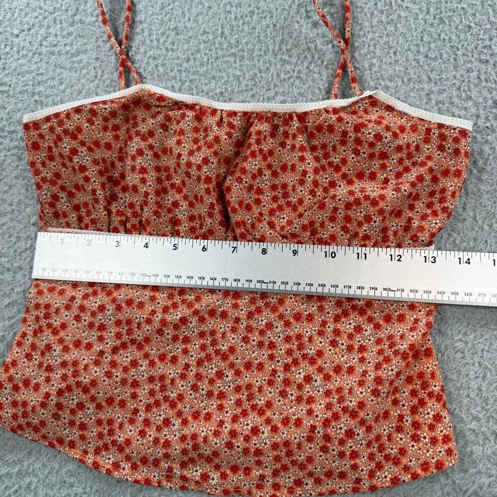 Y2K 579 orange & red milkmaid cami tank top - Picture 7 of 8